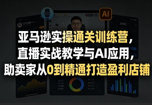 亚马逊实操通关训练营，直播实战教学与AI应用，助卖家从0到精通打造盈利店铺（更新3月23日）