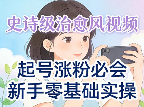 史诗级治愈风视频爆了，起号涨粉必会，新手零基础实操（实操+变现全讲解）